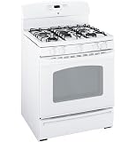 GE JGBS80 30 Gas Range with 5 Sealed Burners, Non-Stick Griddle, Continuous Grates, 5.0 cu ft. Manual Clean Oven, QuickSet III Oven Controls and Slide-Out Broiler Drawer