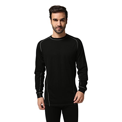 Sportown®Men's Merino Wool Lightweight Long Sleeve Crew Base Layer Top