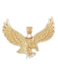 Dazzlers Solid 14k Gold Flying Eagle Charm Pendant Available in three colors from jewelsberry (weights: 5.2 grams only)