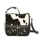 American West Prairie Rose Crossbody - Brown & White hair w/ chocholate leather