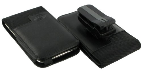 3n1 Combo - Assorted Colors - Hybrid Leather Nylon Case with Belt Clip for Generation 2 iPod Touch 2 8gb 16gb 32gb MP3 Player (iPod Touch 8 gb 16 gb 32 gb NOT included) - Black