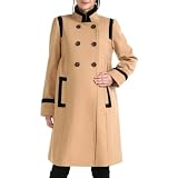 Momo Maternity Womens Wool Blend Madison Double Breasted Coat in Gray, Royal Blue, or Tan