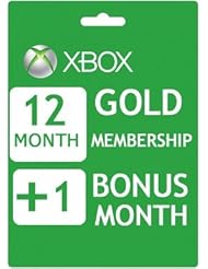 Video Games: Xbox Live 12+1 Month Gold Membership Card - Microsoft