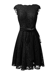 A-line Floral Print Jeweled Lace Short Satin Bridesmaid Dress/Prom Dress/Party Dress  With a Sash 