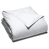 Pike Street 330-Thread Count Swiss Dot Cotton White Goose Down Comforter