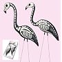 Skel-a-flamingos - Set of Two