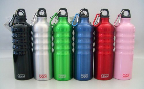 Lustre .8L (26 oz) Aluminum Sport Bottle with Screw Top & Caribiner Clip