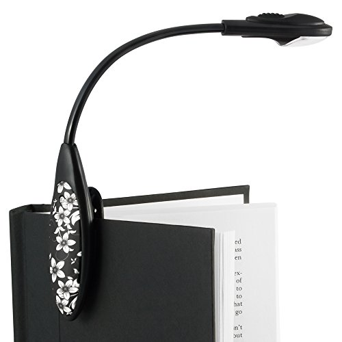 The Little Book Light Co. LED Reading & Task Light with Sure Grip Clamp, and Flex Neck + Bonus Travel Bag. Best Clip On Booklight to Read in Bed at Night. Limited Edition Plumeria Flwrs