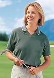 Port Authority Signature ladies short sleeve cool mesh sport shirt with tipping stripe trim(L431)