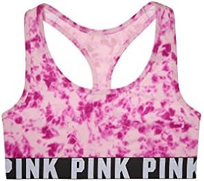 Victoria's Secret PINK Logo Racerback Bra Small Pink Tie Dye