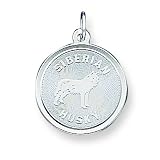 Sterling Silver Siberian Husky Disc Charm with 20 inch Sterling Silver Chain by A Great Jewelry Co.