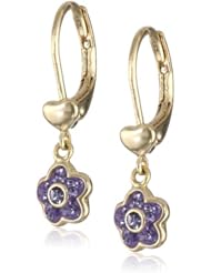 Molly Glitz Girls 14K Gold-Plated Crystal Flower Earrings