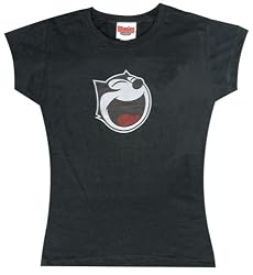 Felix the Cat Laughing Face Junior's T-Shirt Tee Black