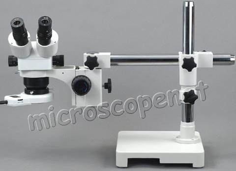 Boom Stand Binocular 5x~80x Zoom Stereo Microscope with 54 LED Ring Light