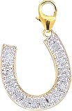 14k Gold Diamond Lucky Horseshoe Charm (1/10 cttw)