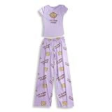 Stupid Factory - Girls Short Sleeve Pant Set, Great For Camp, Lilac