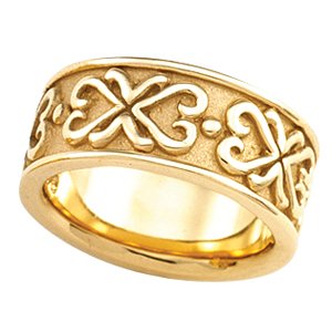 14K Yellow Gold Etruscan Style Wedding Band - Sizes 5 - 8. No half sizes.