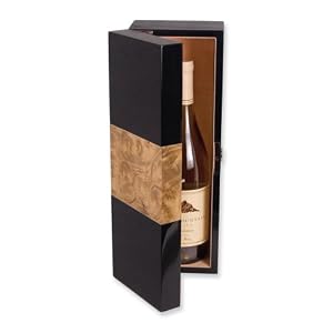 Ebony and Burlwood Finish Champagne Bottle Box