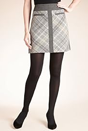 Autograph Checked Mini Skirt with Wool