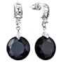 Black Crystal Olive Leaf Re Stud Earrings
