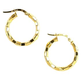 14k Yellow Gold Design Hoop Earrings by Amazon.com Collection