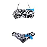Bikini Set Zebra Print Ruffle Top Bottom