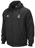 Northwestern Wildcats adidas Charcoal w/ Purple Pindot Primary Logo Full-Zip Fleece Hooded Sweatshirt