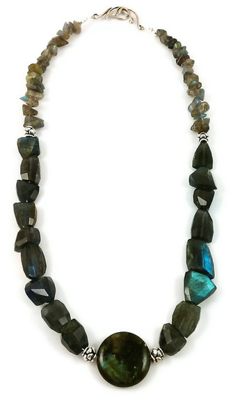 Labradorite and Sterling Silver Statement Necklace