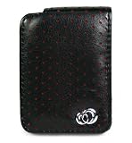 Apple 3rd Generation iPod Nano 4gb 8gb Video Premium Black Perforated Red Leather Metao Flip Carrying Case with Belt Clip And Bundle with 3 Piece Shield Protector - Available in 5 Colors (LIMTED-ED-PEFORATED-BLACK/RED)