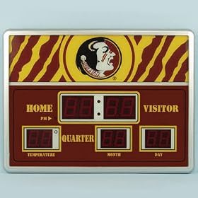 Florida State Seminoles NCAA Scoreboard Clock and Thermometer (14x19)