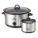 Kitchen & Housewares : Rival 33511LD-C 5-Quart Crock-Pot Slow Cooker with Bonus Little Dipper, Stainless Steel