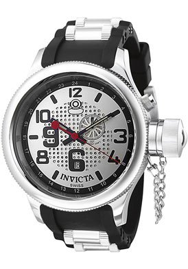 Invicta Men's 5846 GMT Russian Diver Collection Black Rubber and Steel Watch
