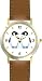 Two Penguins - Penguin Cartoon - JP - WATCHBUDDY&reg; DELUXE TWO-TONE THEME WATCH - Arabic Numbers - Brown Leather Strap-Size-Women's Size-Small