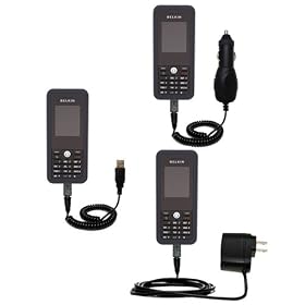 Deluxe Kit for the Belkin Skype WiFi includes a USB cable with Car and Wall Charger - Gomadic Brand w/ TipExchange Technology