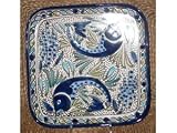 Le Souk Ceramique AF-36 Aqua Fish Square Platter 11-in.