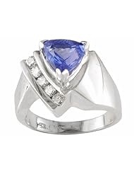 14K White Gold Tanzanite and Diamond Ring -- LIFETIME WARRANTY