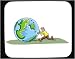 Decorated Mouse Pad with man, pushing, Earth