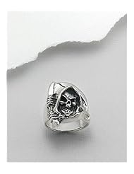 Grim Reaper Ring In 92.5 Sterling Silver