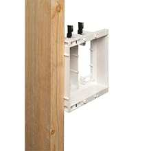 Arlington TVBU505-1 Recessed TV Box Wall Plate Kit Paintable 2-Gang, White