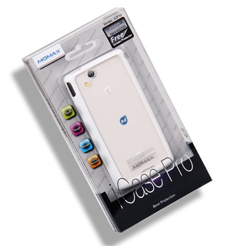 [Momax Product] Brand New White Edge+Transparent White Back Icase Pro PC+TPU Back Case Cover Guard Protective Protector Skin Shell+Anti-Glare Screen Protector Replace Replacement For Sony Ericsson Xperia Arc S