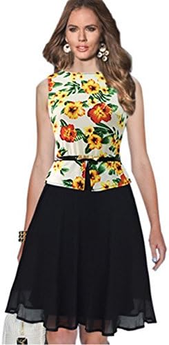 Overrainbow Classy Floral Print Womens Dress Designer Gowns for Formal Event