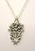 Metal Skulls Trio Fleur De Lis Pendant on Metal Chain