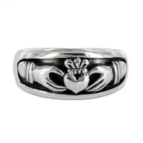 Sterling Silver Oxidized Inset Claddagh Ring - Size 6: West Coast Jewelry: Jewelry