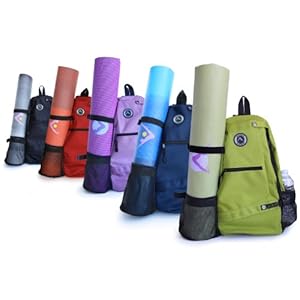 Aurorae Yoga Mat Sport Bag/Multi Purpose Crossbody Sling Backpack. Great for Yoga, Hiking, Biking, Travel,Gym,School/Office (Ebony)