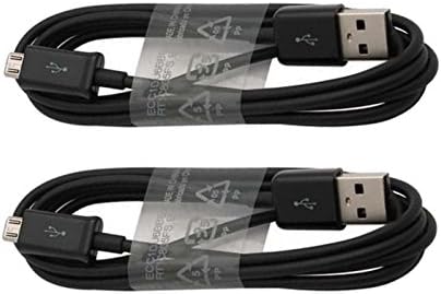 Full Power Cable Micro USB Data Sync Fast Charging Cable [Set of 2 ][Newer Version] 3 Feet (Black)