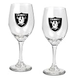 Oakland Raiders 2 Piece NFL Wine Glass Set