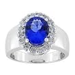 14K White Gold Tanzanite and Diamond Ring
