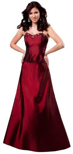Ballkleid “Elisabeth” aus leicht changierendem Taft, Bordeaux, Gr. 38