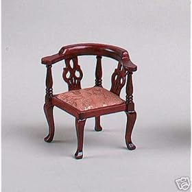 Mahogany Corner Chair Dollhouse Miniature