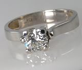 Round Diamond Engagement Solitaire(0.73ct F-VS2) Ring EGL certification 14k white gold